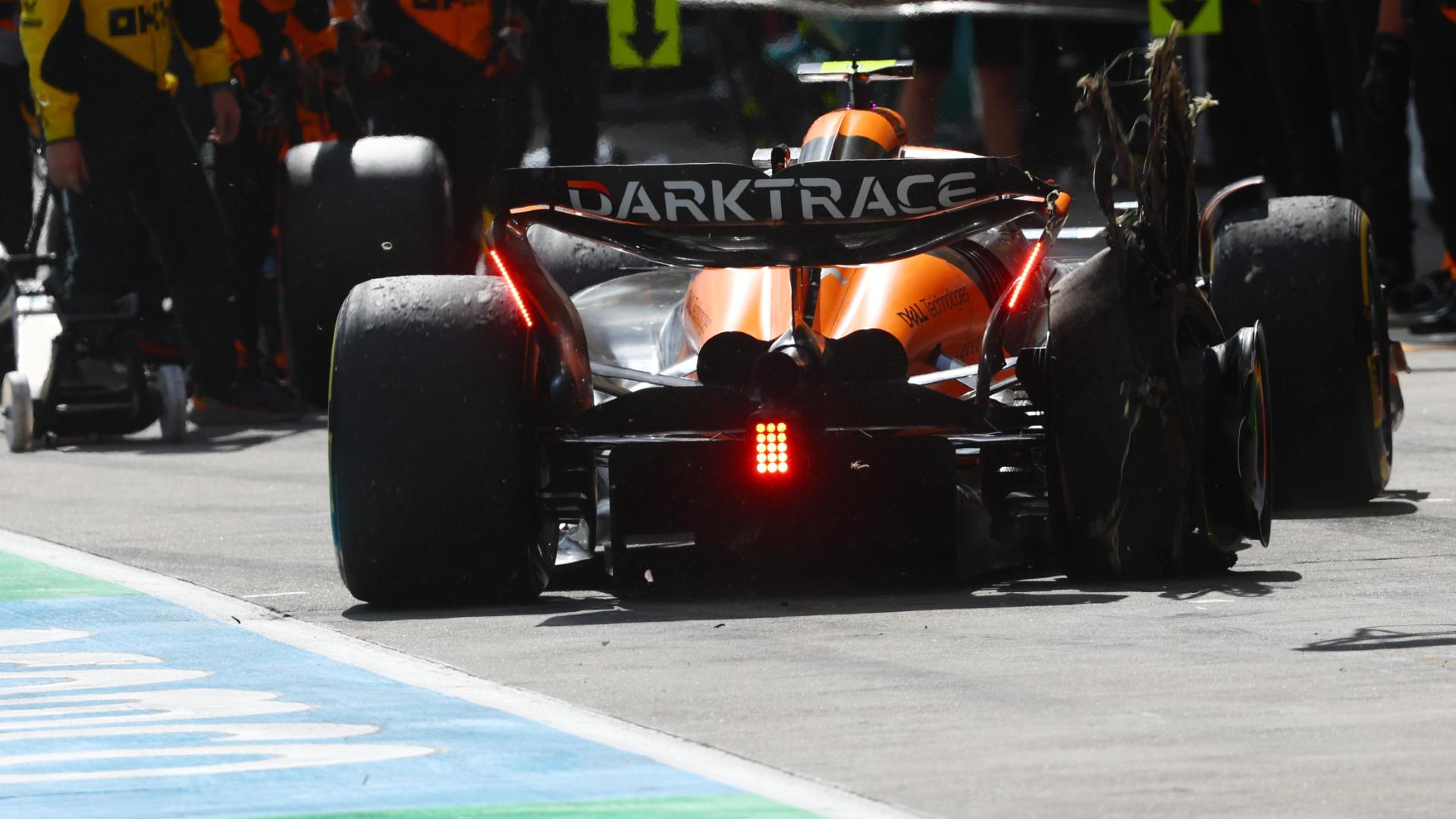 Verstappen-Norris collision retires the McLaren and hands Russell victory