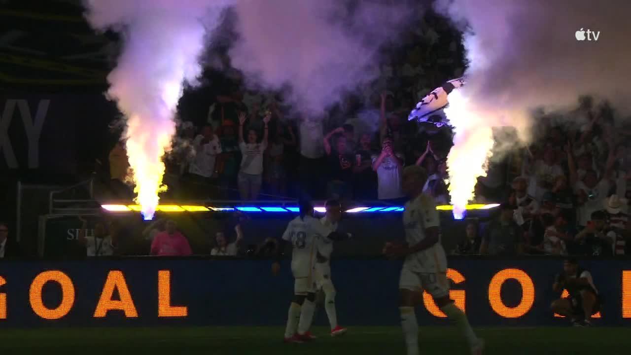 Gabriel Pec slots in the goal for LA Galaxy