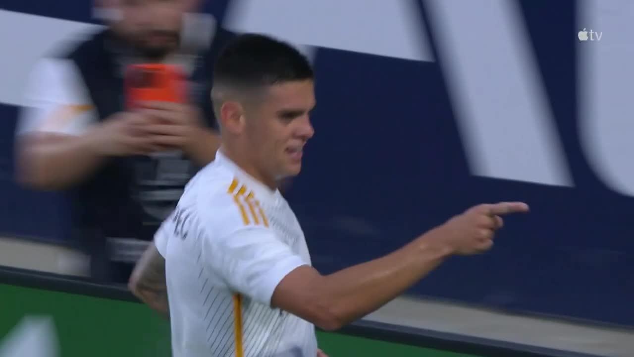 Gabriel Pec slots in the goal for LA Galaxy