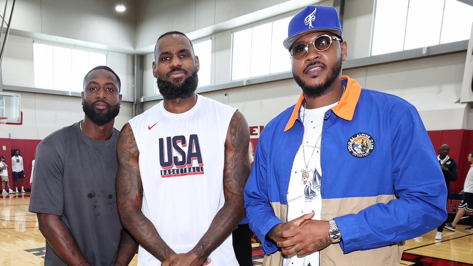 LeBron, Wade, Melo reunite at USA basketball training camp