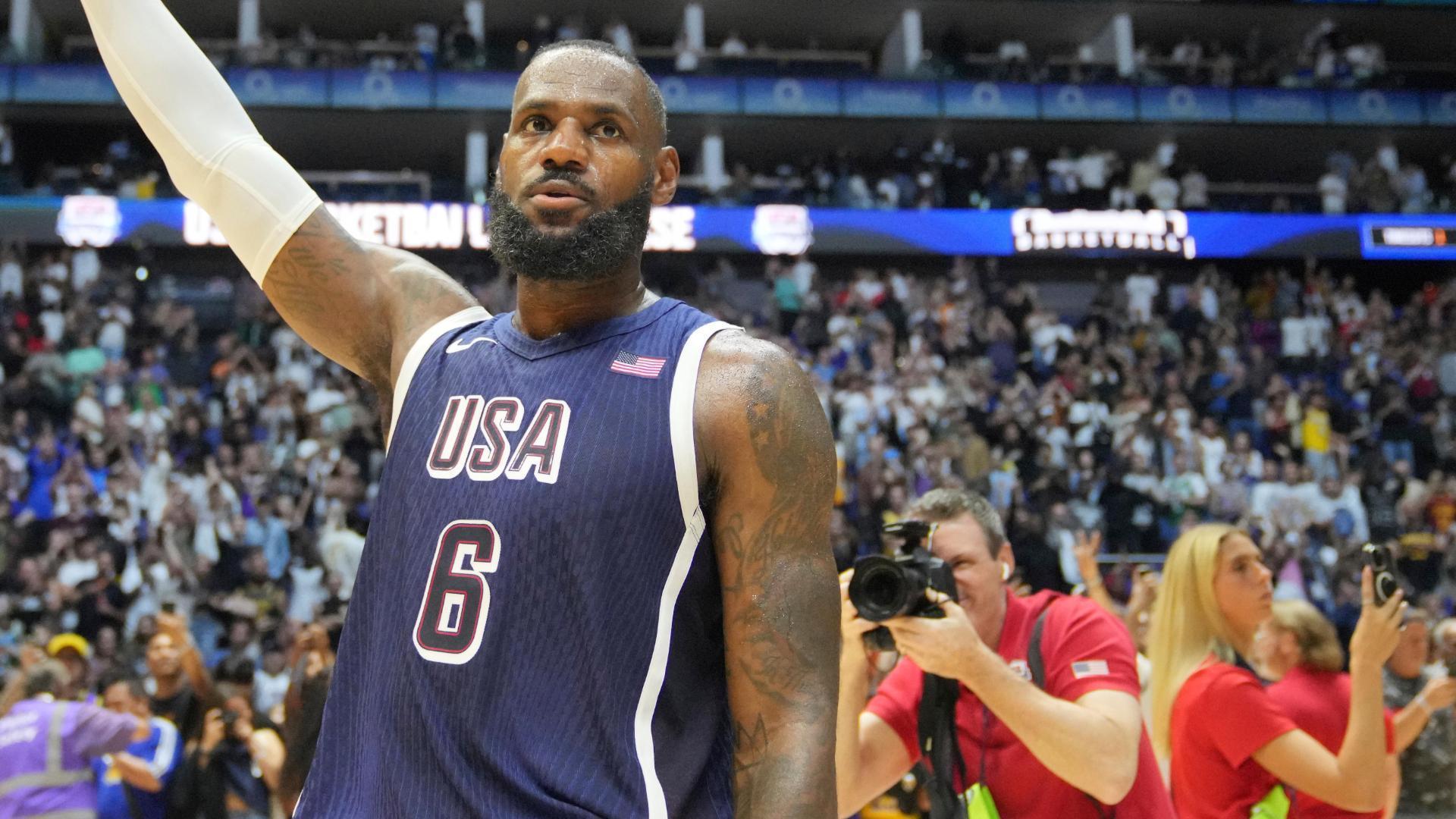 LeBron drops in go-ahead layup in hectic finish to Team USA's win