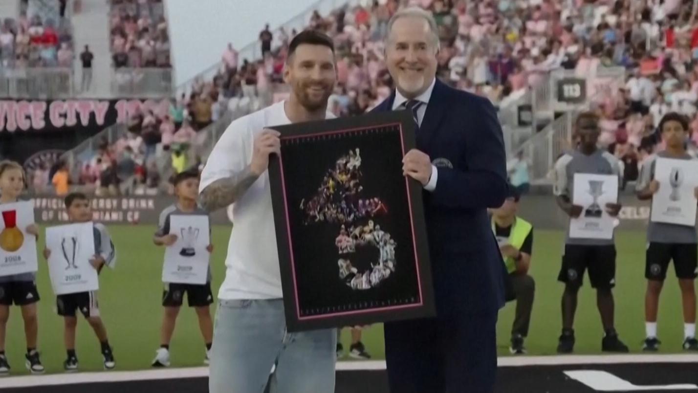 Messi honoured by Inter Miami in protective boot