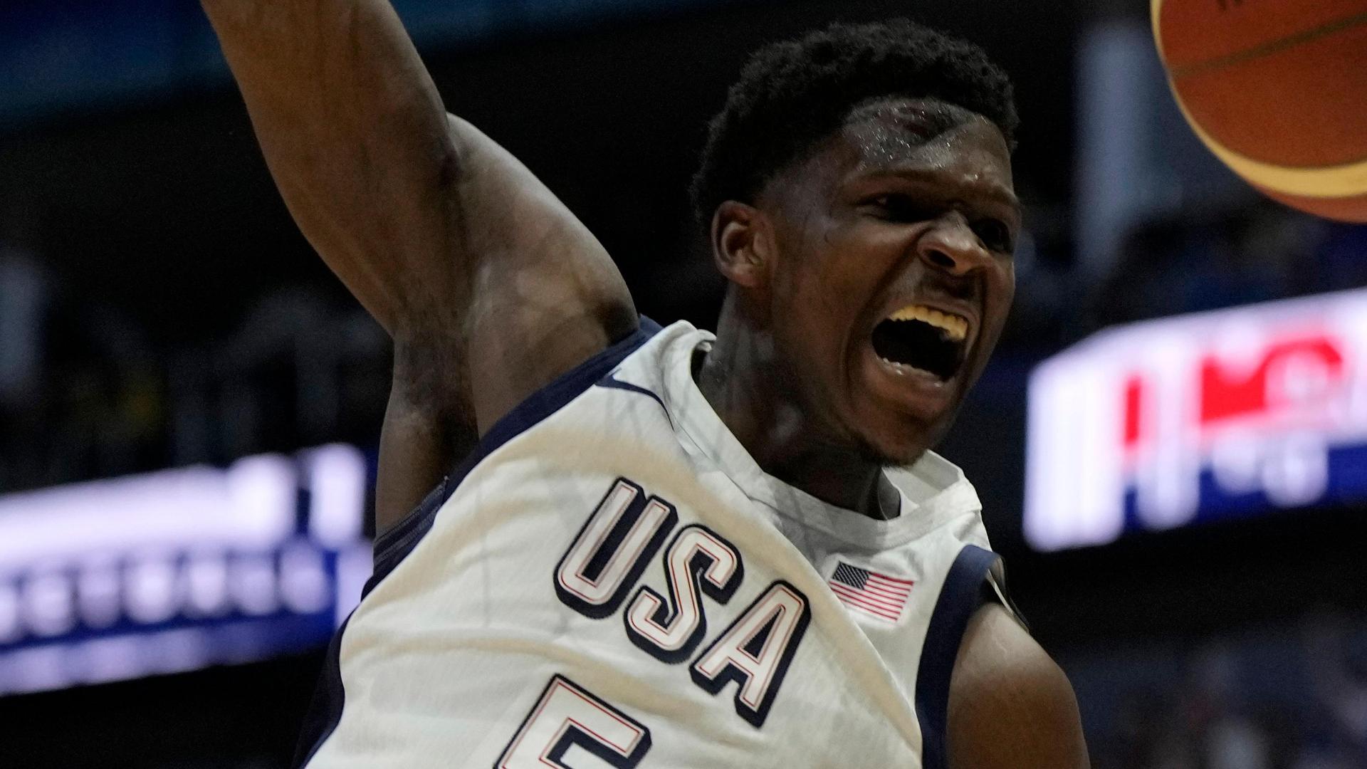 Embiid's block sets up an Ant fast-break poster