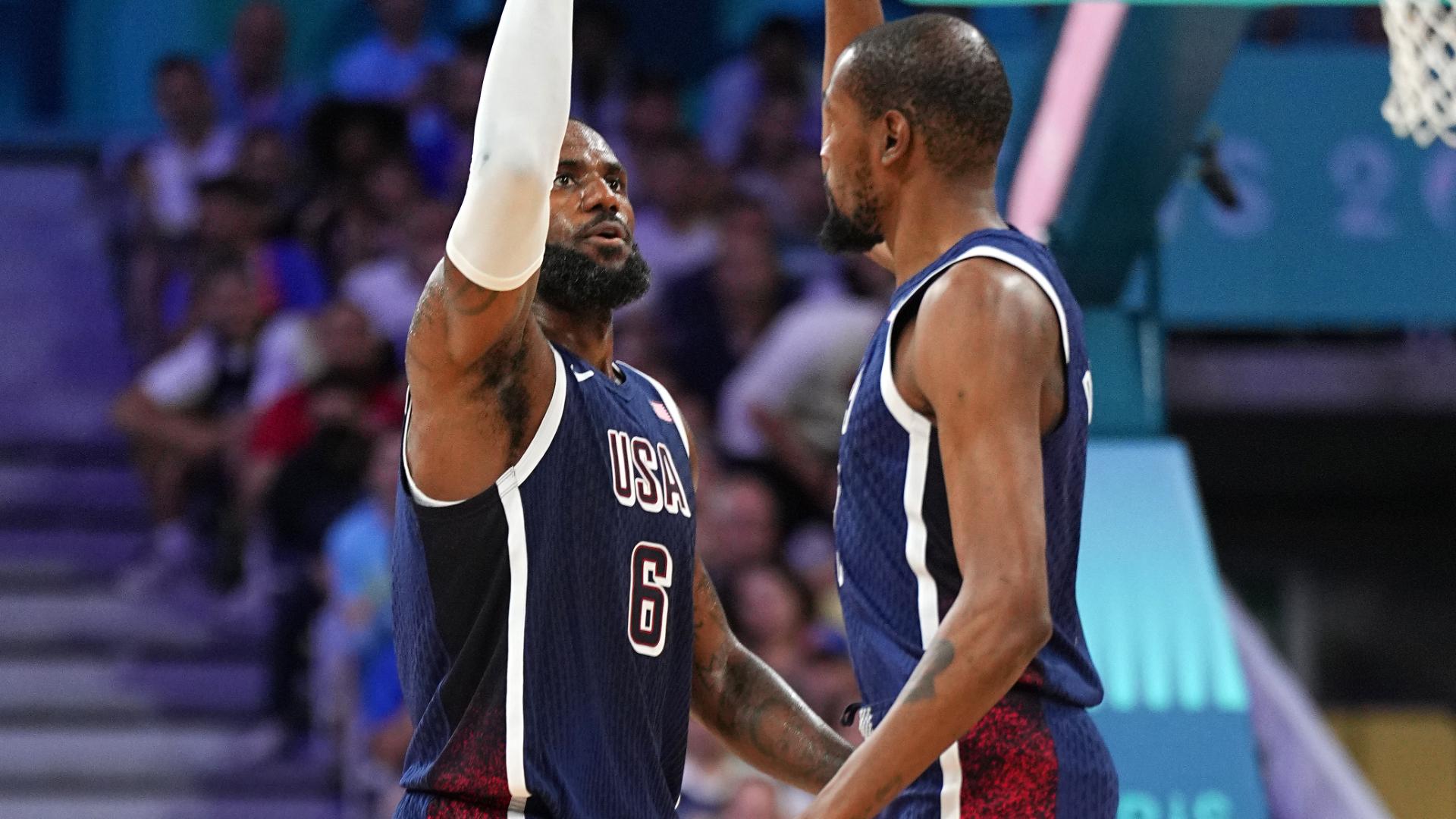 Durant, LeBron lead Team USA to group stage win over Serbia