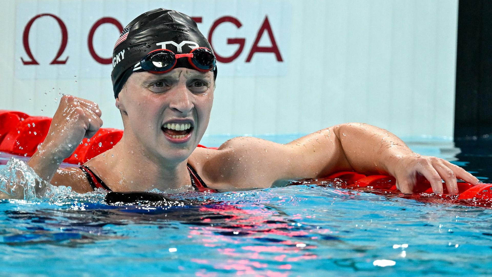 Katie Ledecky takes gold, sets Olympic record in 1500m freestyle