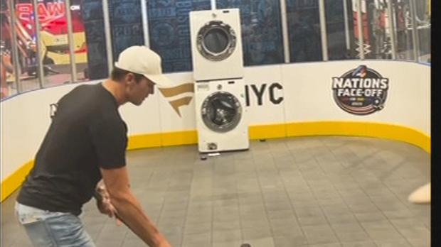 Watch Tom Brady sink hockey pucks into a washing machine - Stream the ...