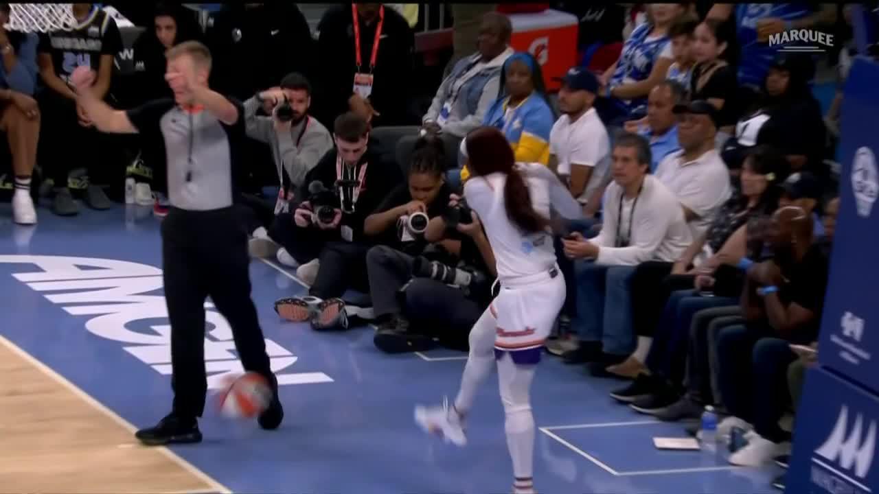 Kahleah Copper gets T'd up for kicking basketball at referee