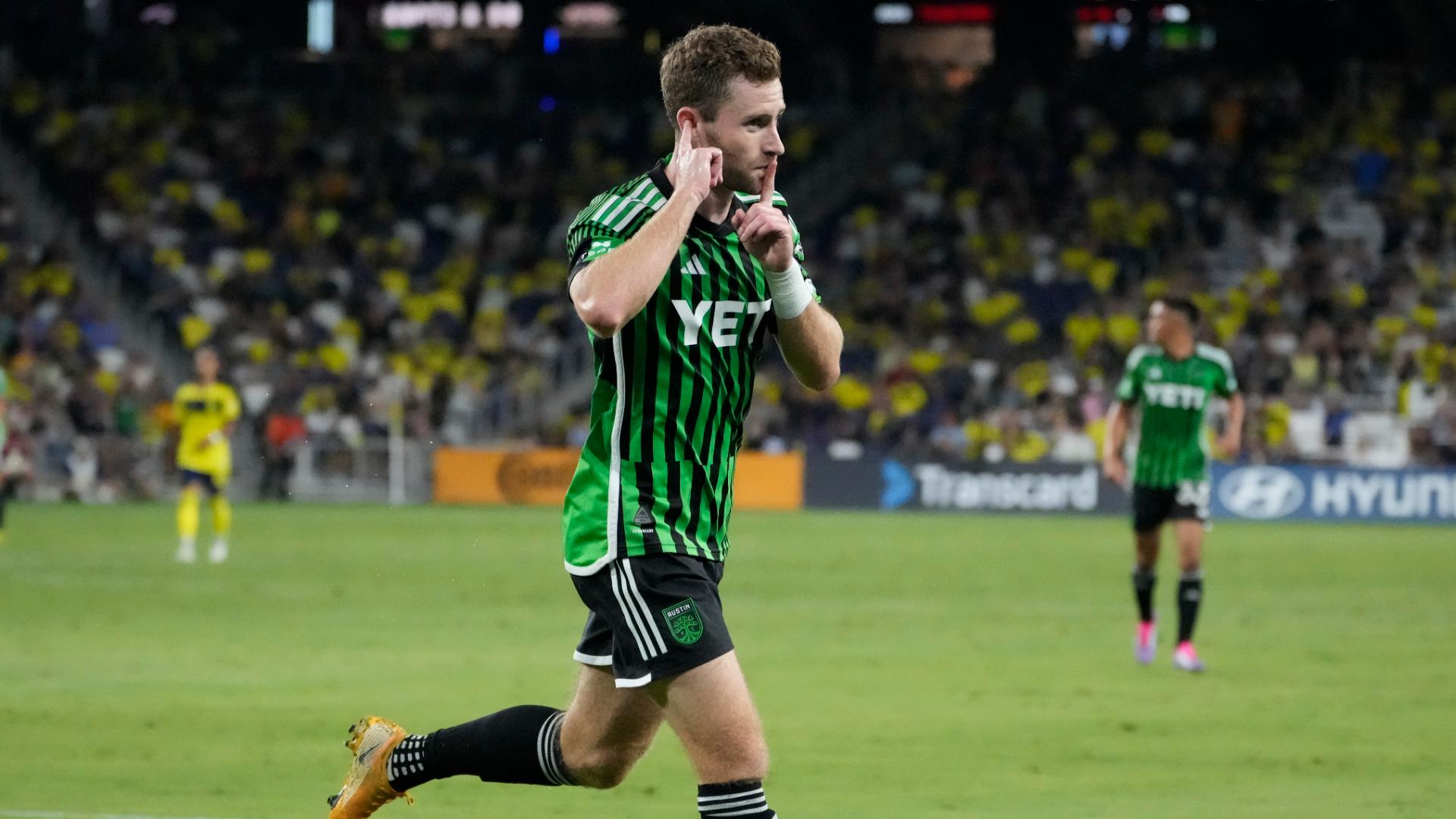 Jon Gallagher scores a goal for Austin FC