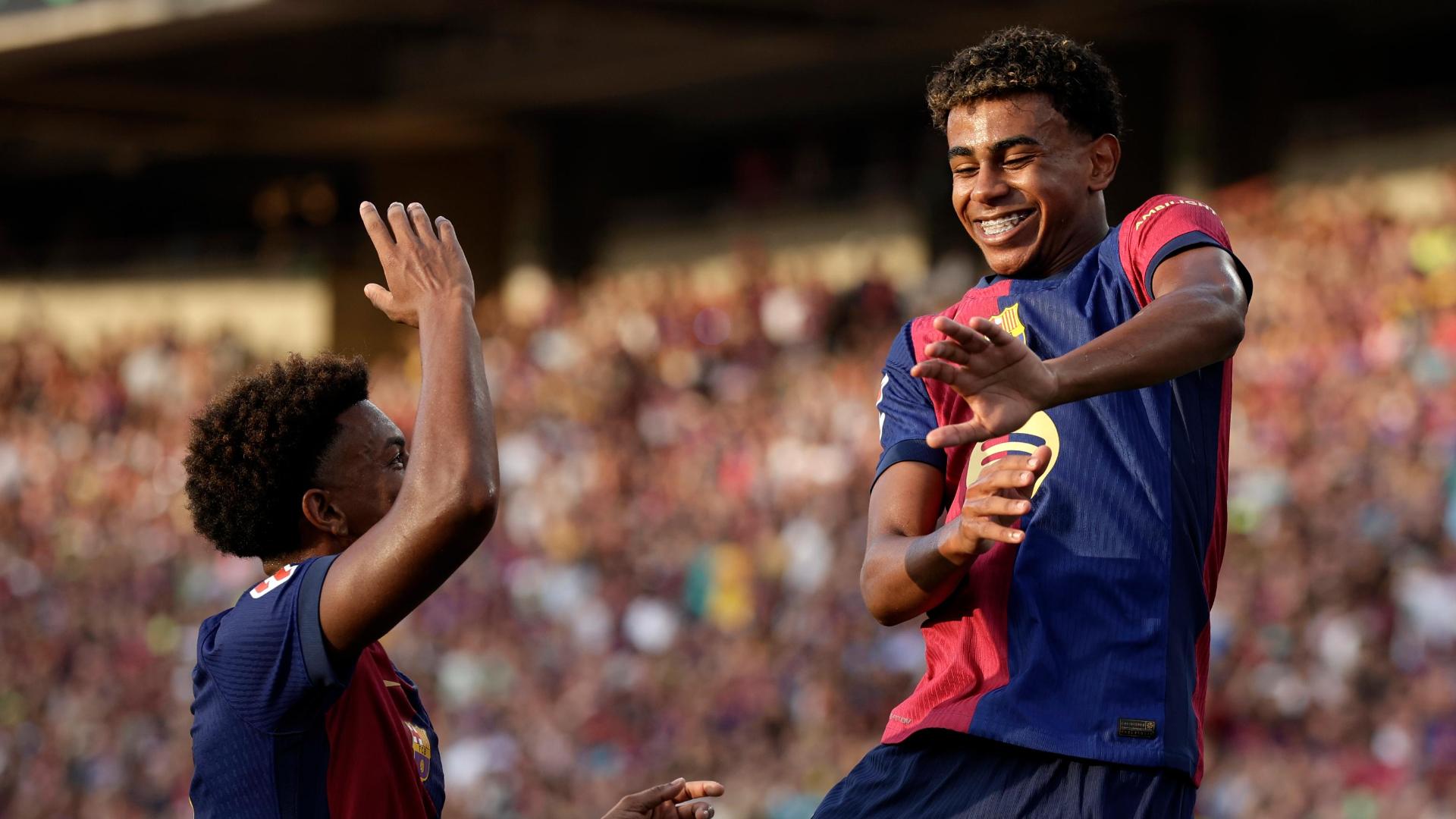 Lamine Yamal's long-range strike makes it 1-0 Barca