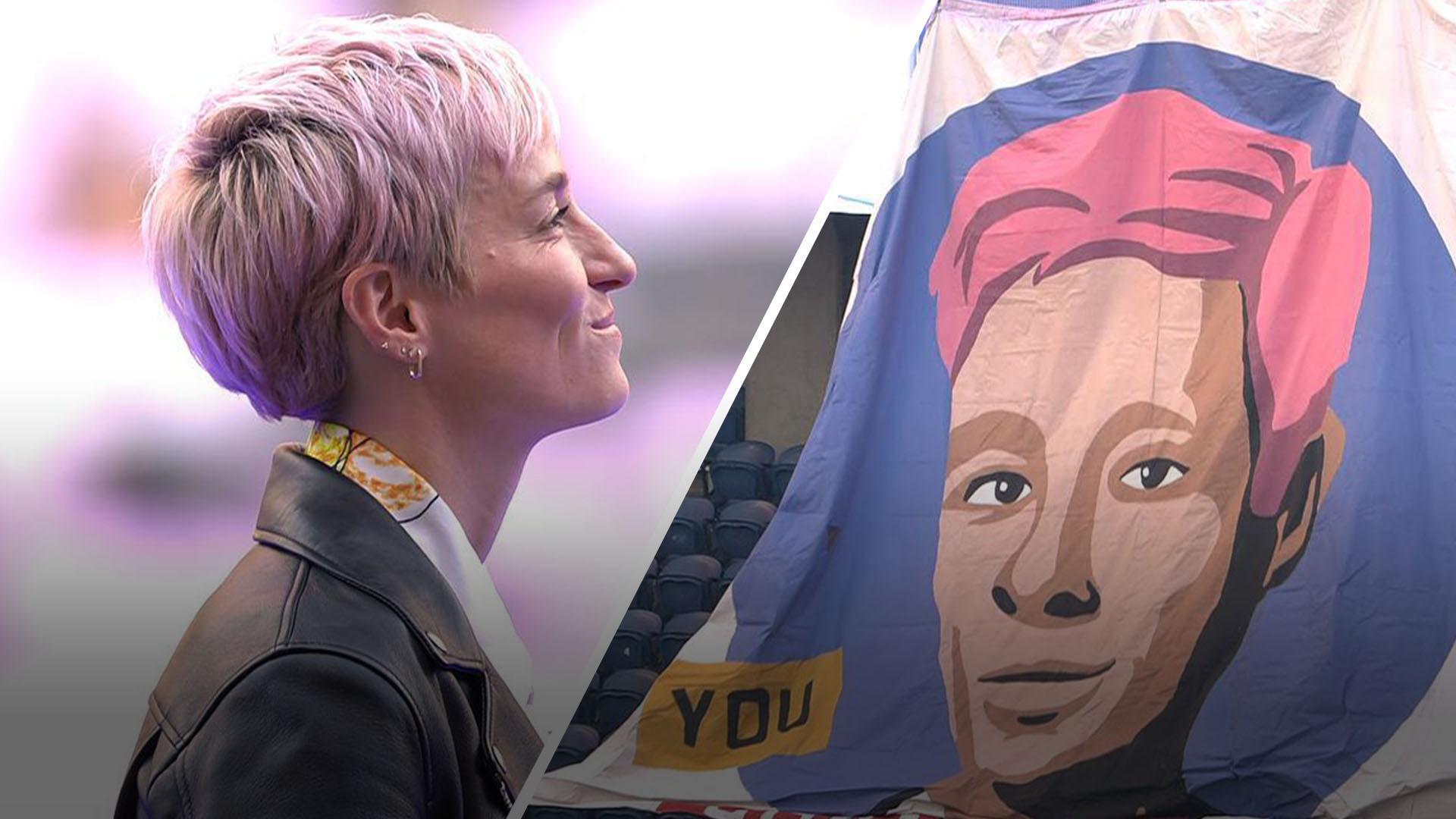 Megan Rapinoe sees her Seattle Reign jersey retired