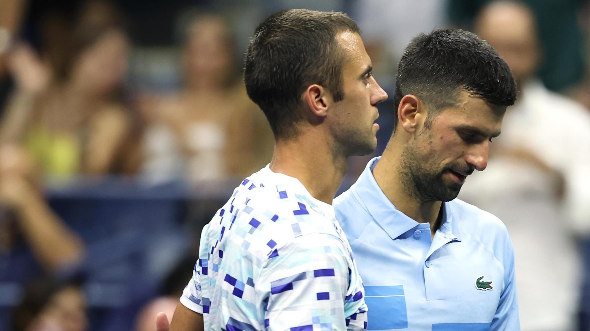 Novak Djokovic advances after Laslo Djere retires due to injury