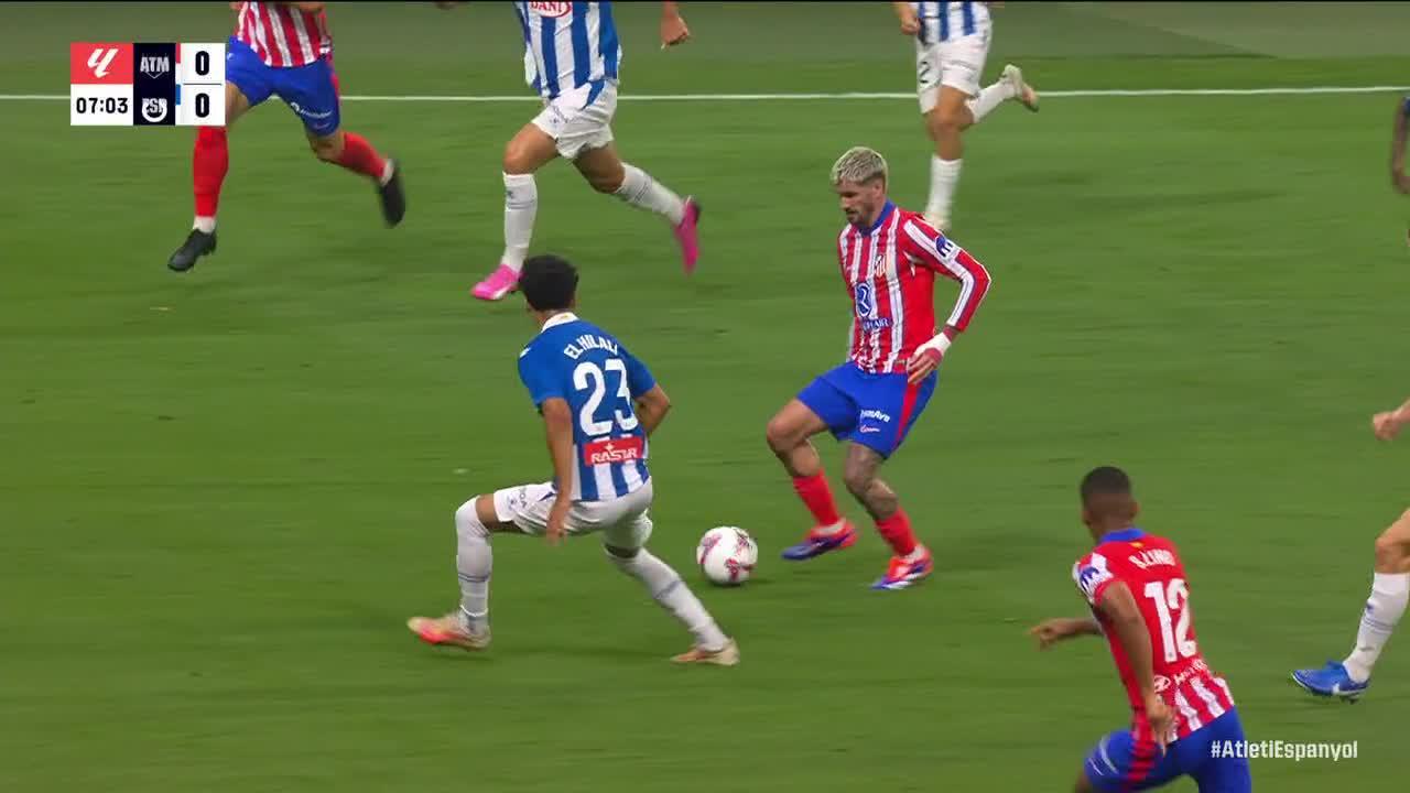 Samuel Lino hits the post for Atleti