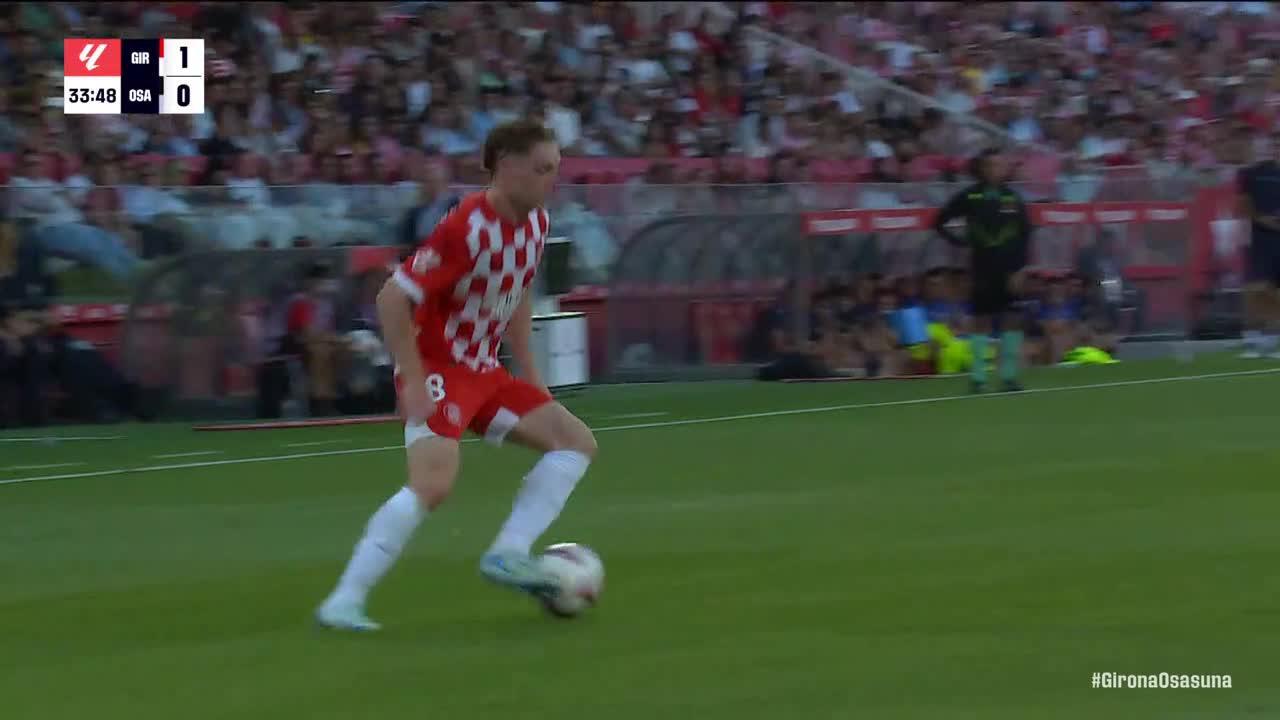 Bryan Gil slots in the goal for Girona