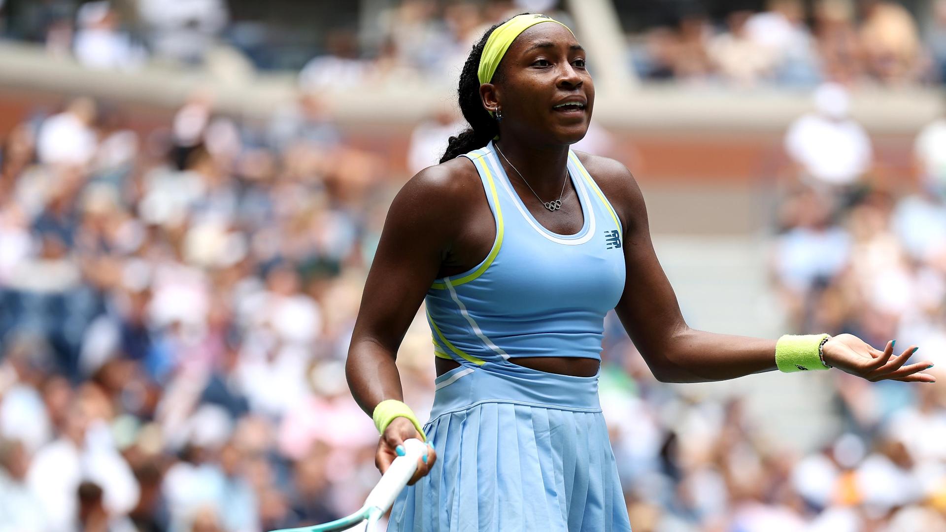 Coco Gauff frustrated after having serve broken - Stream the Video ...