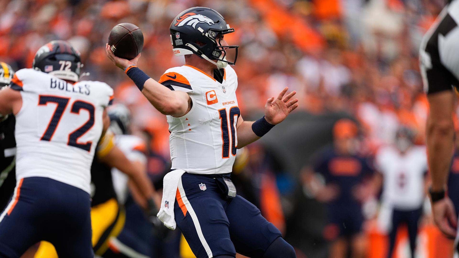 Bo Nix picked off on final play in loss to Steelers