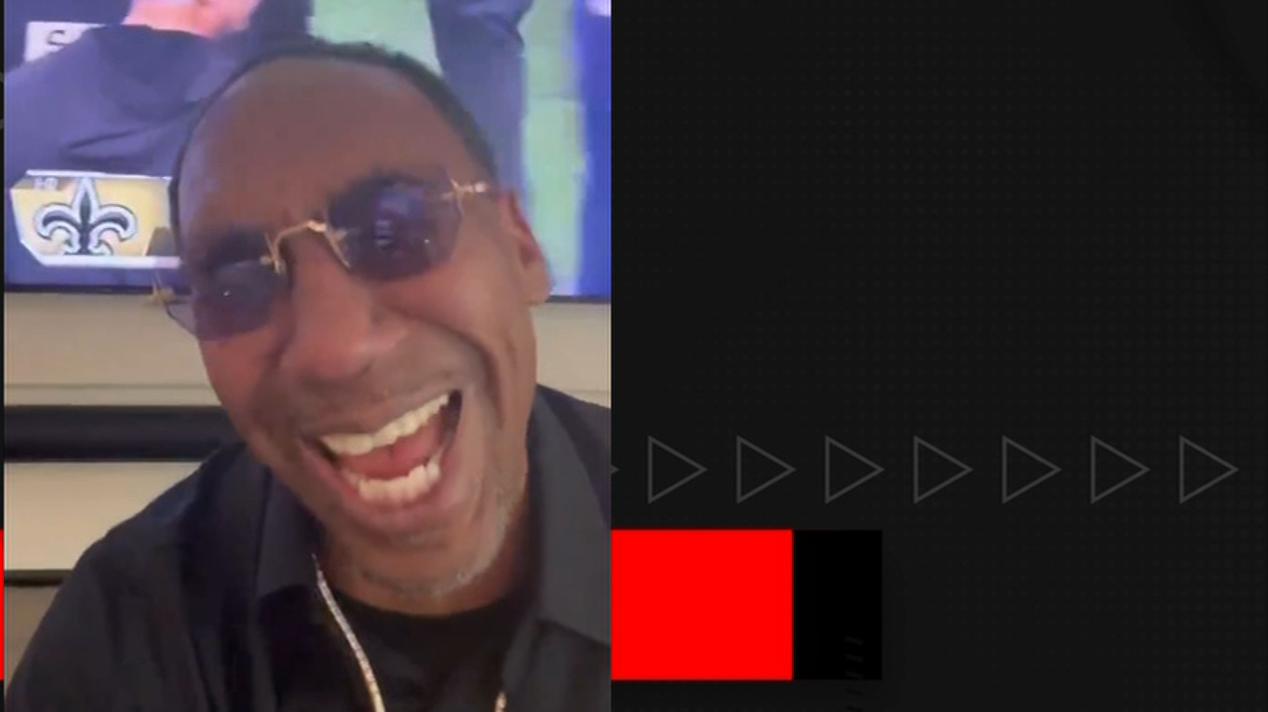 Stephen A. trolls the Cowboys in front of his TV