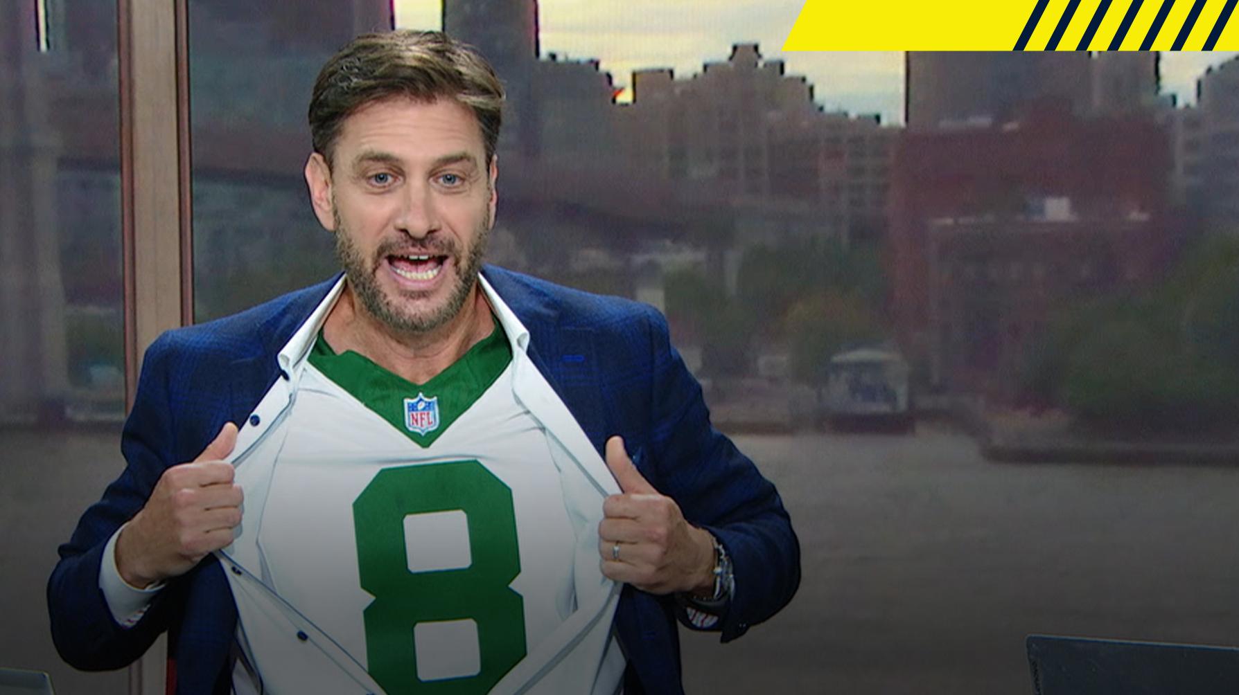 Greeny rips shirt Superman-style to reveal Rodgers jersey