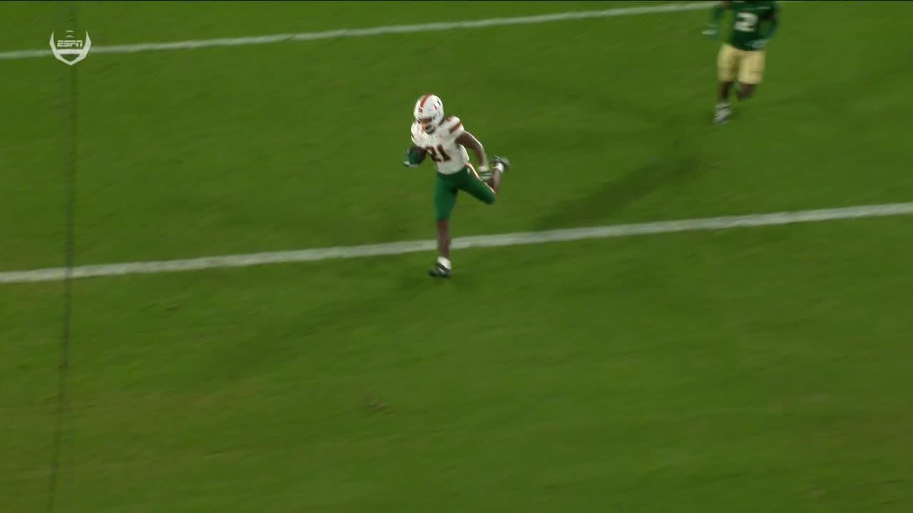 Miami's Jordan Lyle runs for 91-yard TD