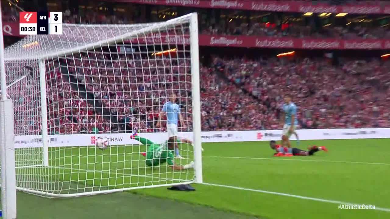 Álvaro Djaló Dias Fernandes slots in the goal for Athletic Bilbao