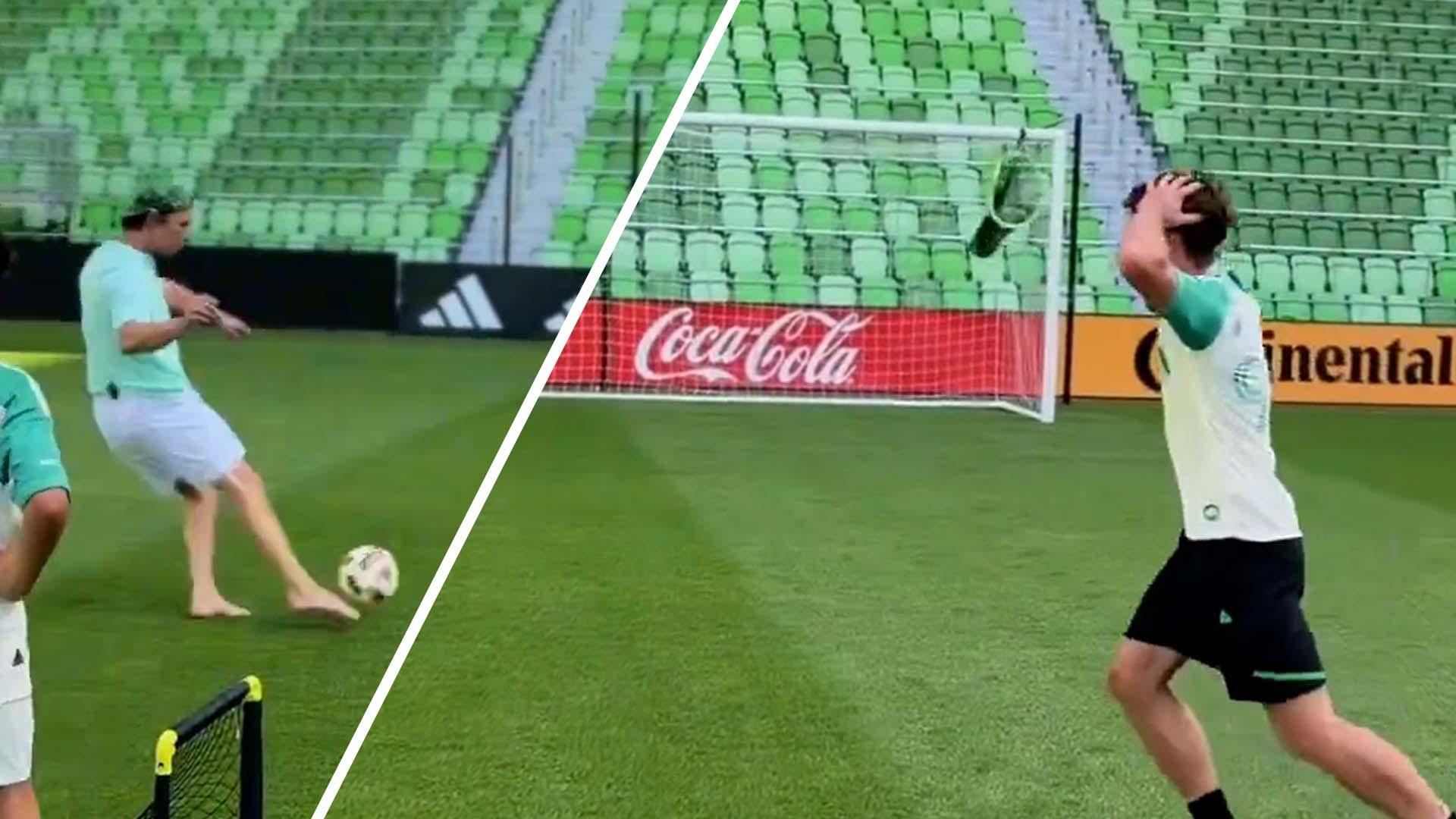 Matthew McConaughey nails top corner challenge