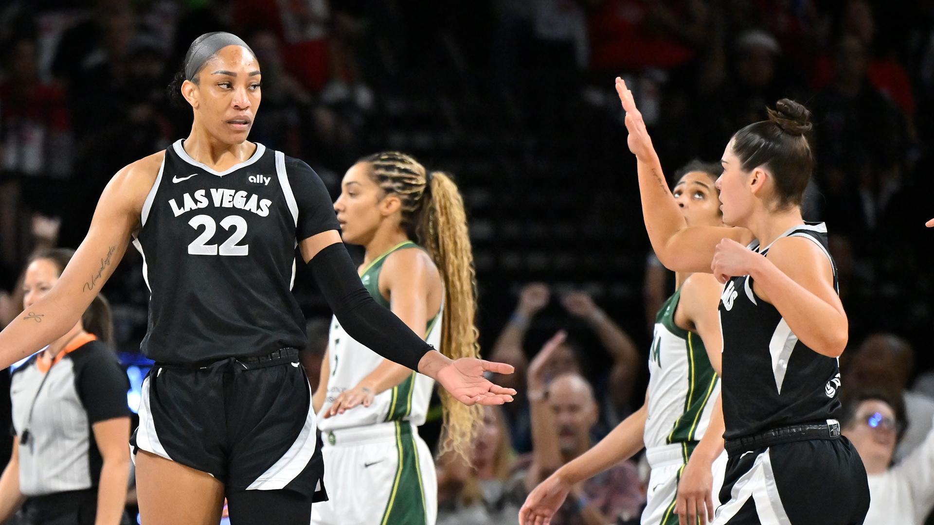 Aces advance behind big games from A'ja Wilson, Kelsey Plum