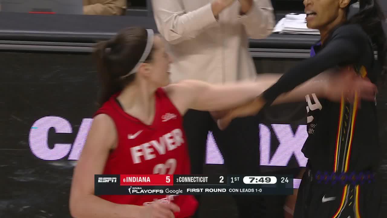 Caitlin Clark gets chippy with DeWanna Bonner after no-call