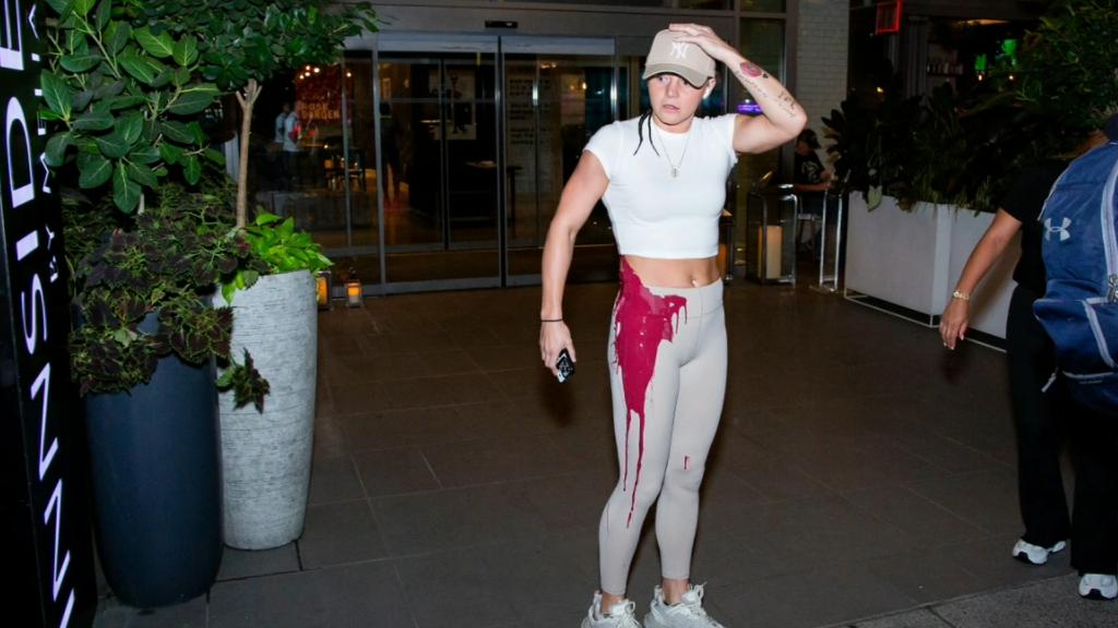 Sandy Ryan hit with can of red paint heading to main event