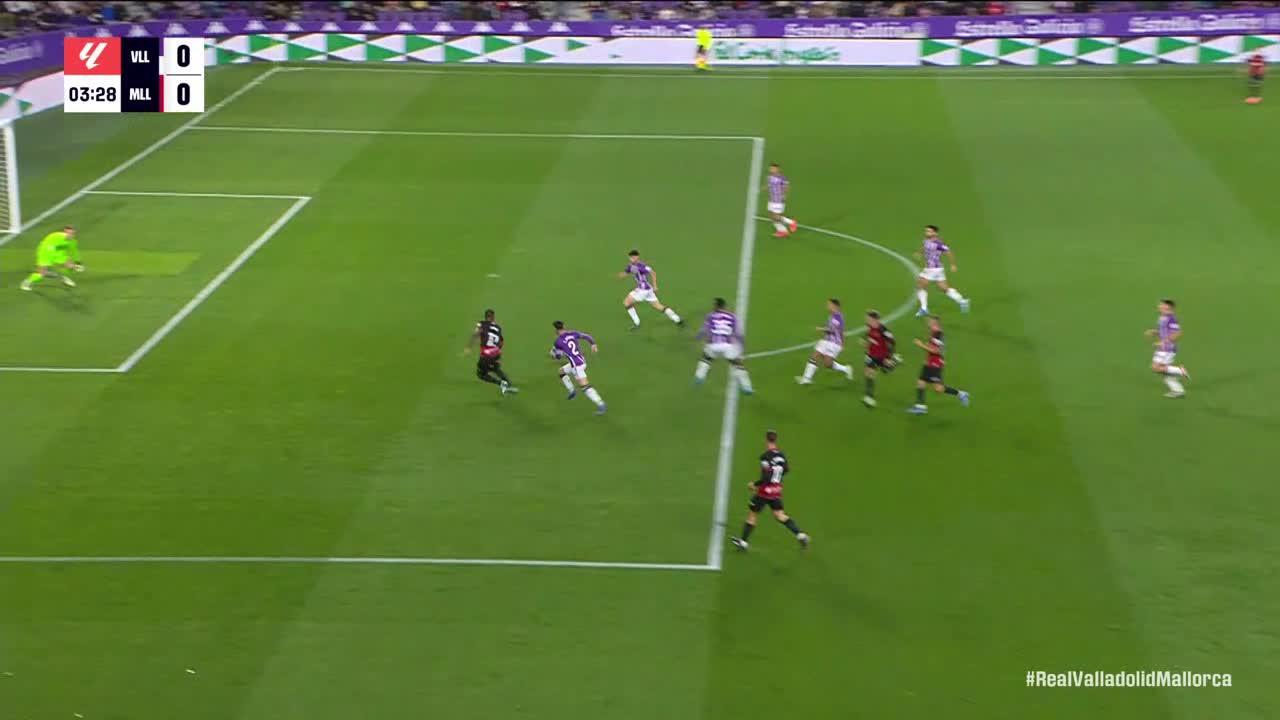 Cyle Larin hits the woodwork