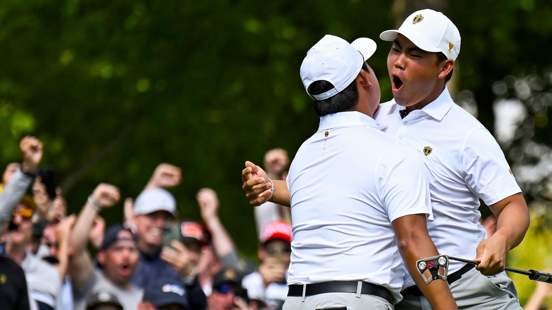 'Come on!' Tom Kim fired up after draining a birdie putt