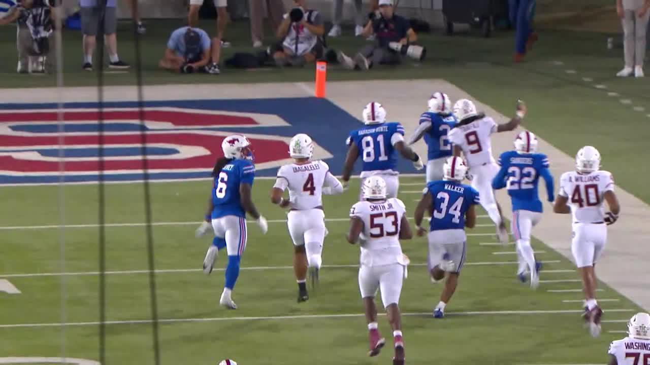 SMU pours it on with pick-six of DJ Uiagalelei