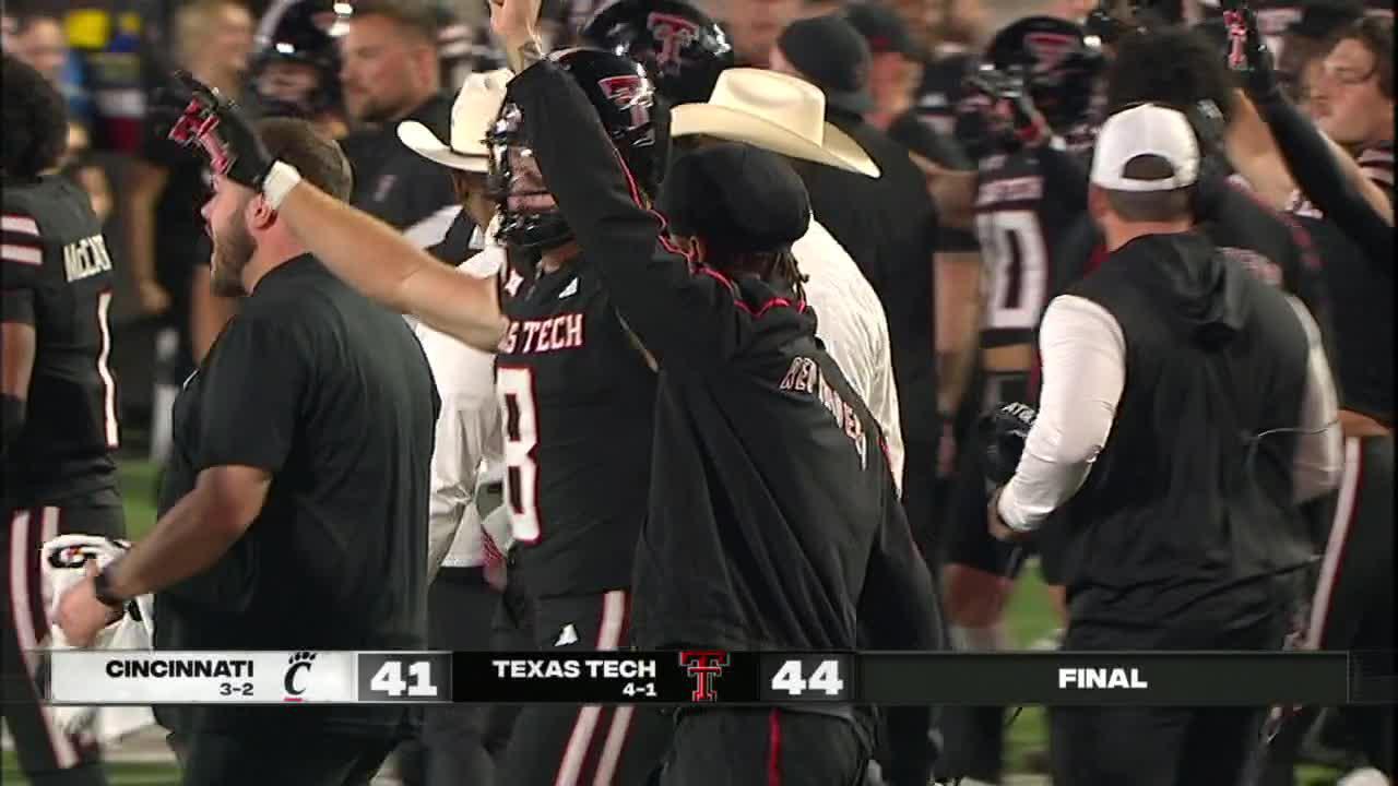 Texas Tech wins as Cincinnati misses tying FG as time expires