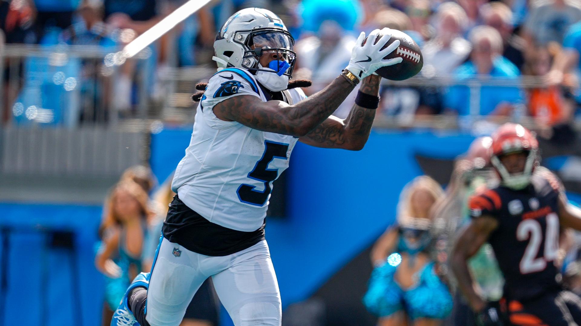 Andy Dalton fires a strike to Diontae Johnson for a Panthers TD