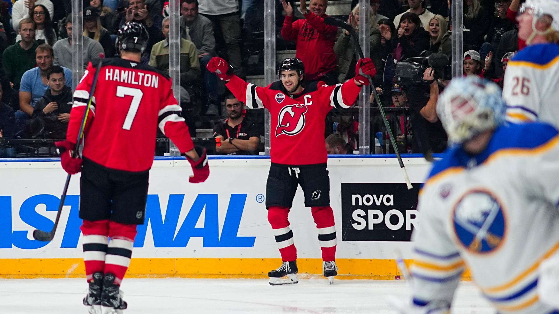 Nico Hischier's wrist shot extends Devils' lead