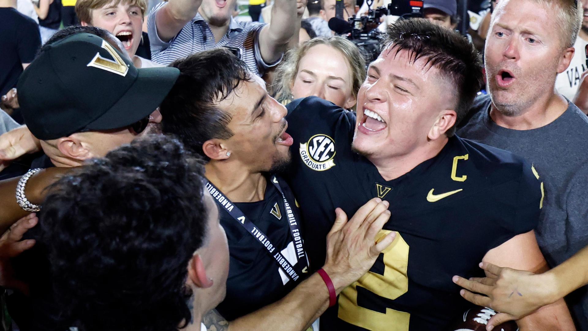 Diego Pavia gives electric postgame interview after Vandy's stunning upset of Alabama