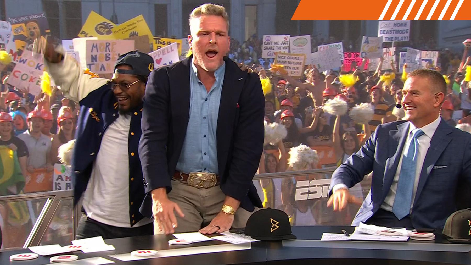 Pat McAfee hypes up Cal crowd for his 'College GameDay' pick