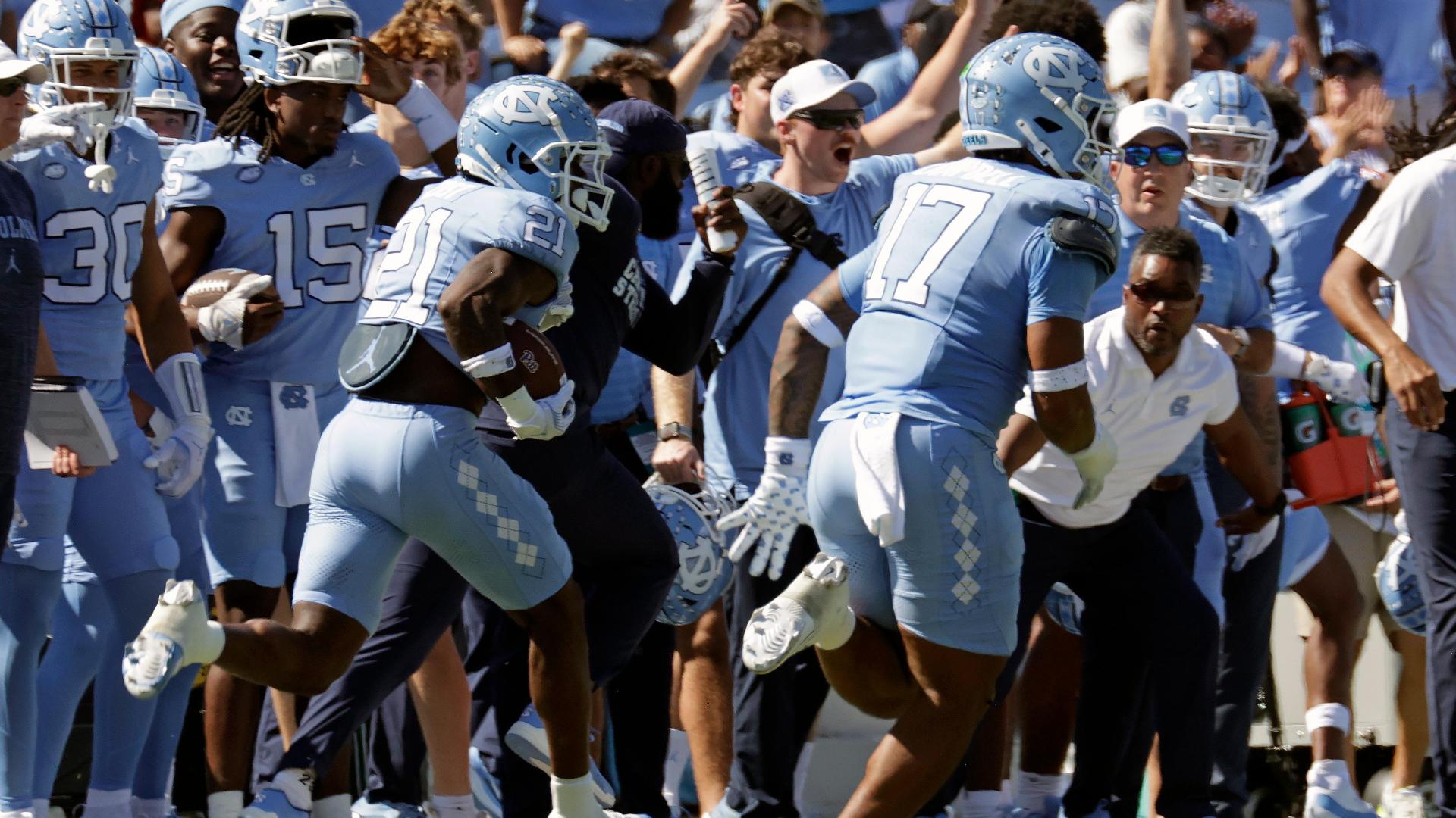 Kaleb Cost takes back 84-yard pick-six for the Tar Heels