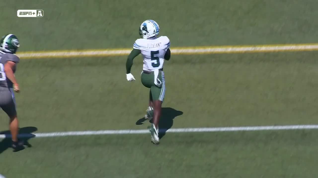 Tulane's Rayshawn Pleasant goes 100 yards for a TD