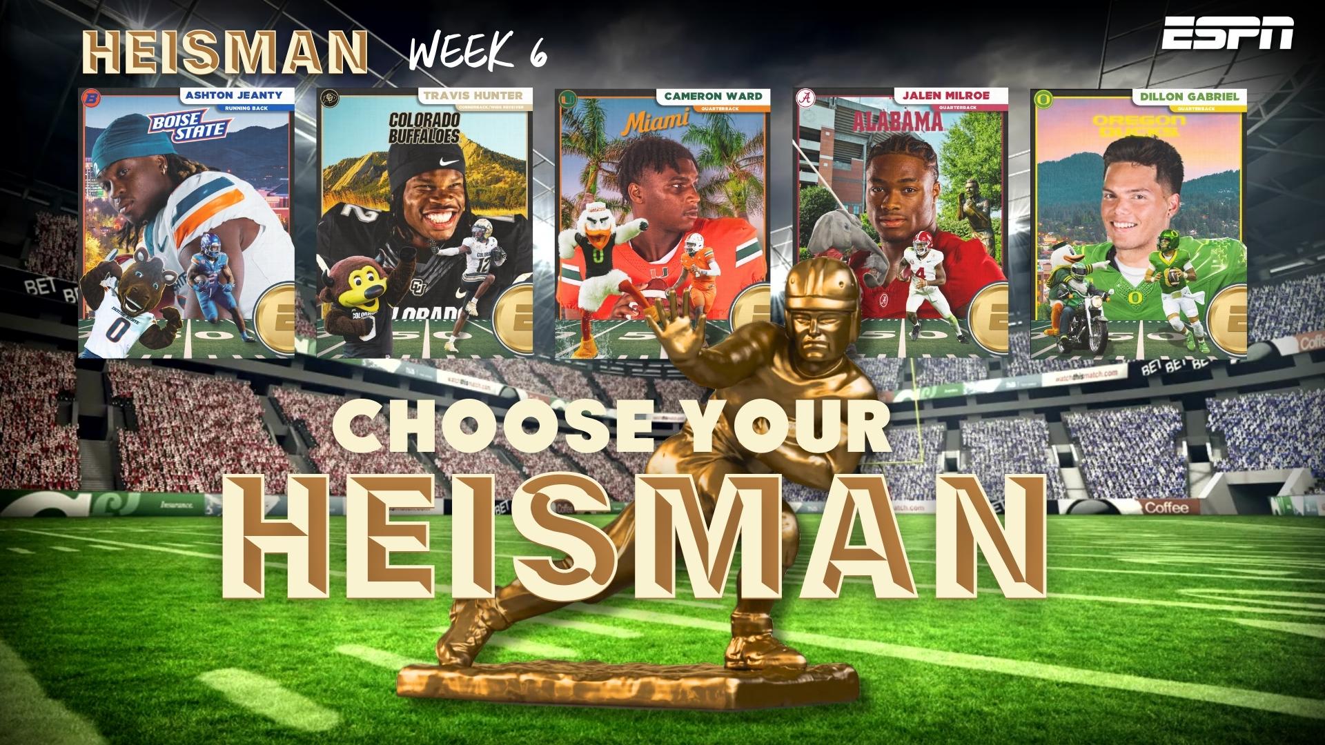 Choose your Heisman: A look at the top contenders after Week 6