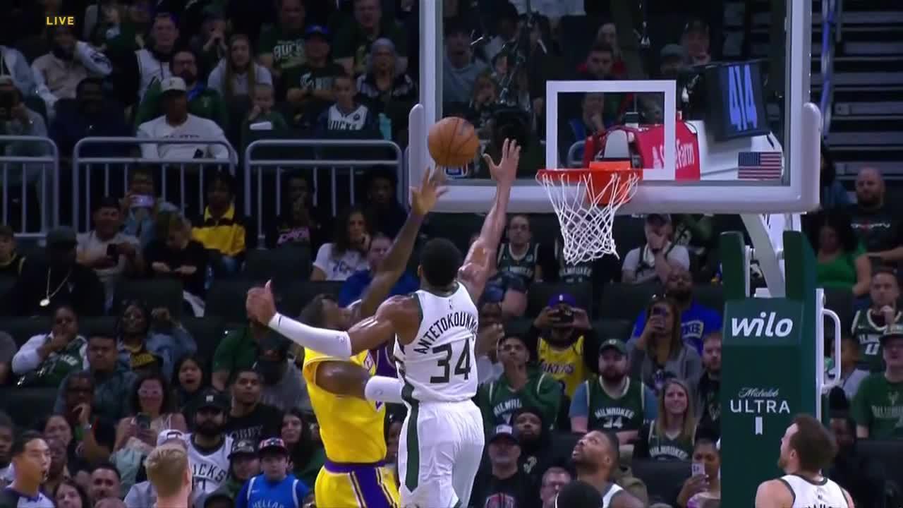 Giannis makes huge chase-down block on LeBron at the rim