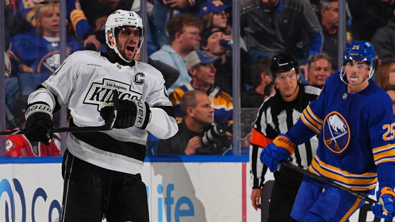 Anze Kopitar's third-period hat trick propels Kings past Sabres