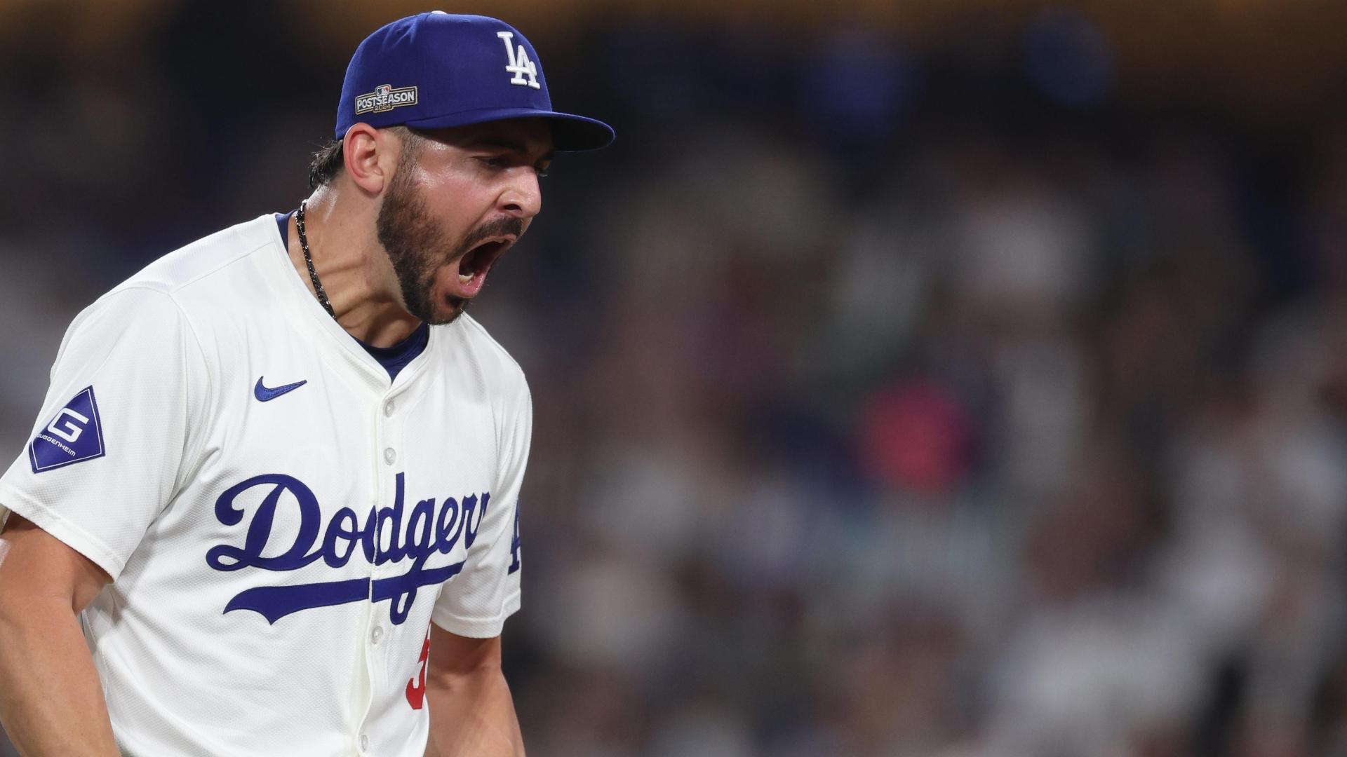 Alex Vesia fired up after Dodgers strike out the side