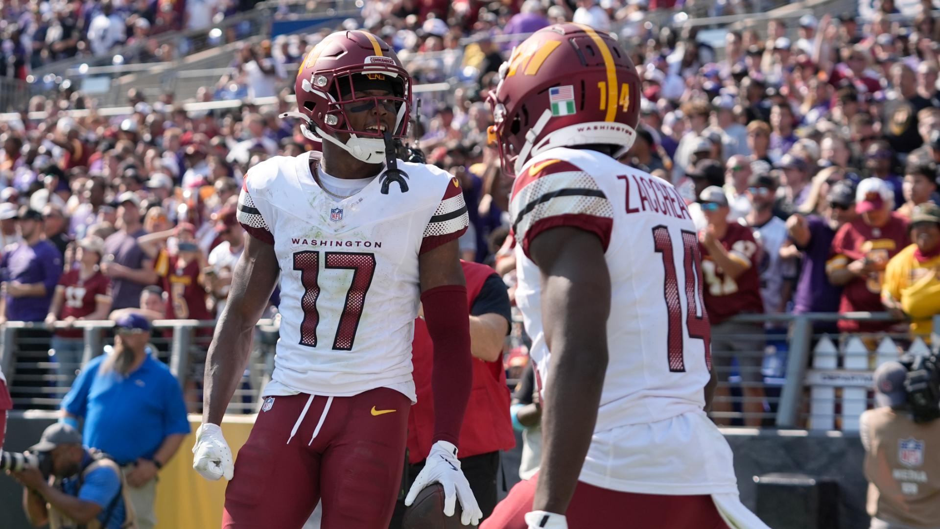 Jayden Daniels connects with Terry McLaurin for a Commanders TD