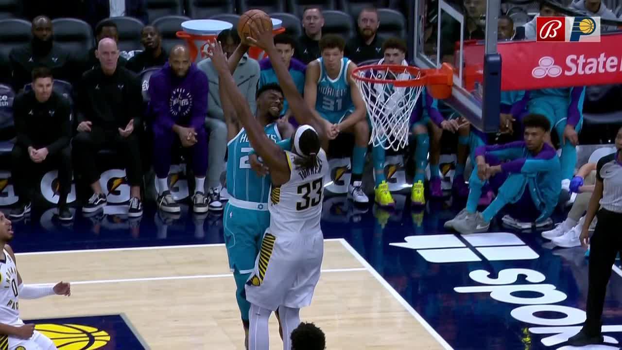 Brandon Miller throws down poster on Myles Turner