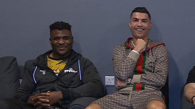 Ronaldo hangs backstage with Ngannou before fight vs. Ferreira