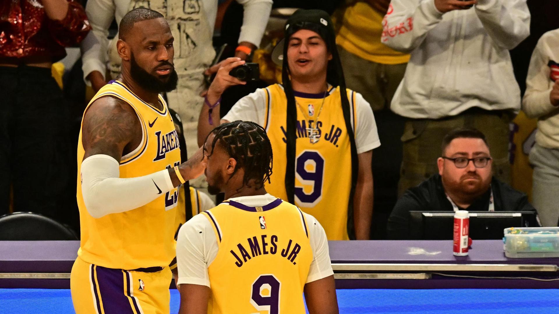 Bronny and LeBron check in together for the first time