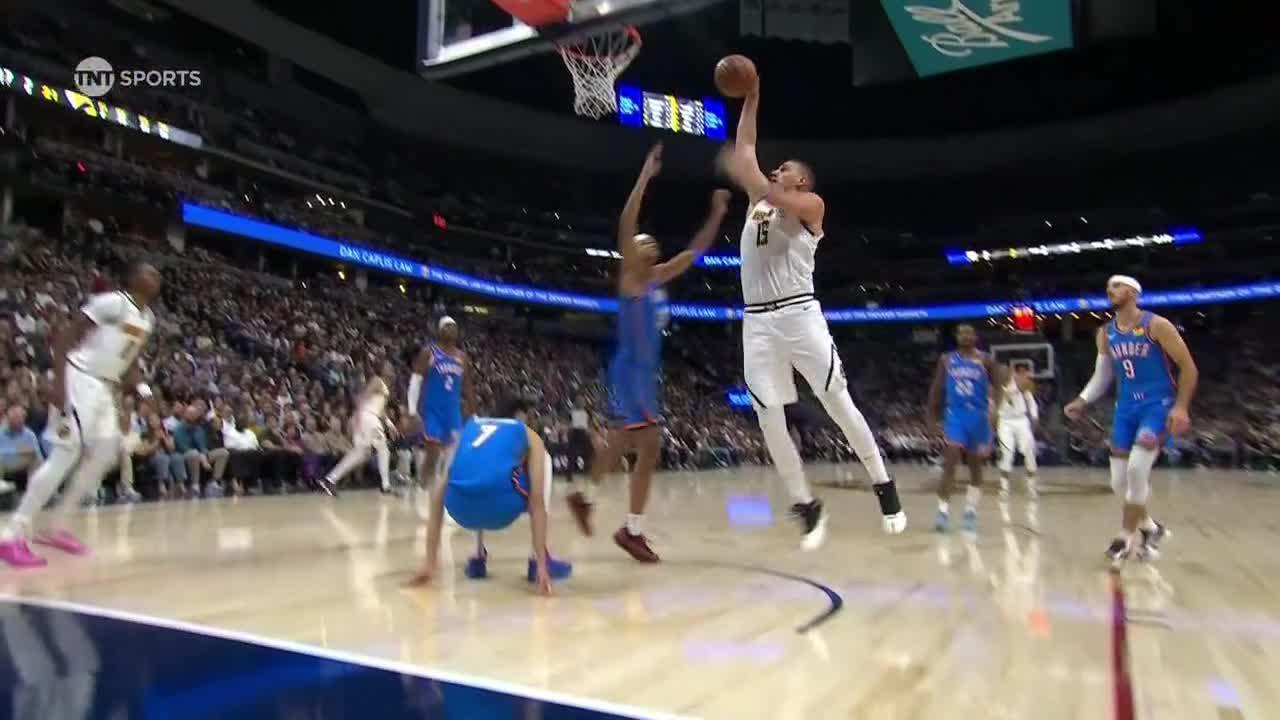 Jokic throws down rare dunk for the Nuggets