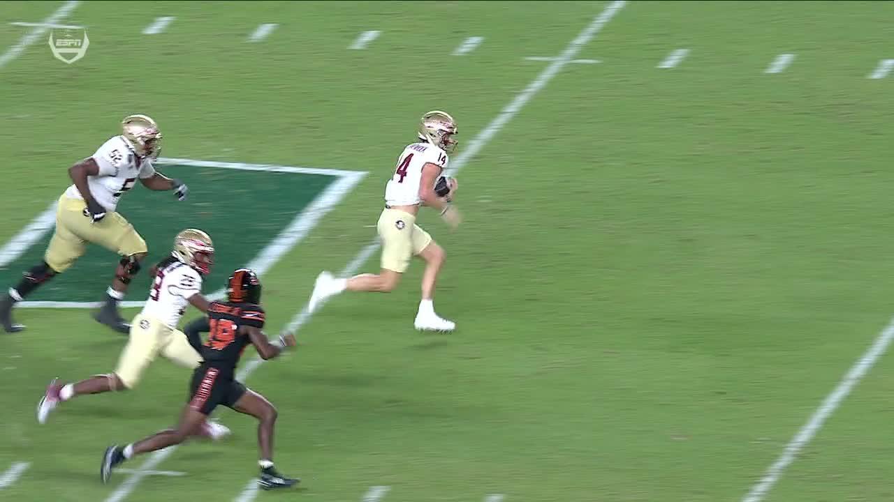 FSU's Luke Kromenhoek runs for 50 yards on planned QB sneak