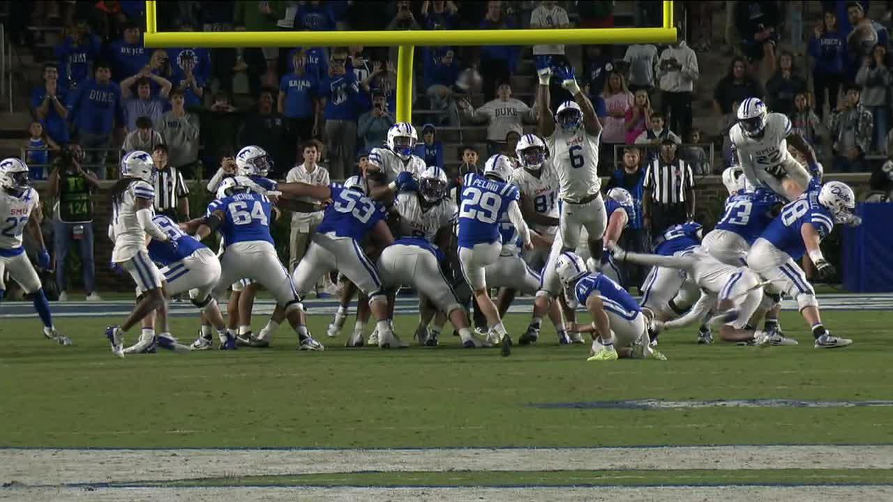 Duke's potential game-winning kick blocked as time expires