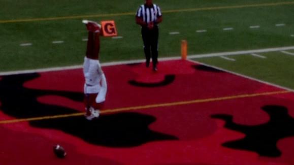 Jalen Walthall picks up flag for hilarious TD celebration