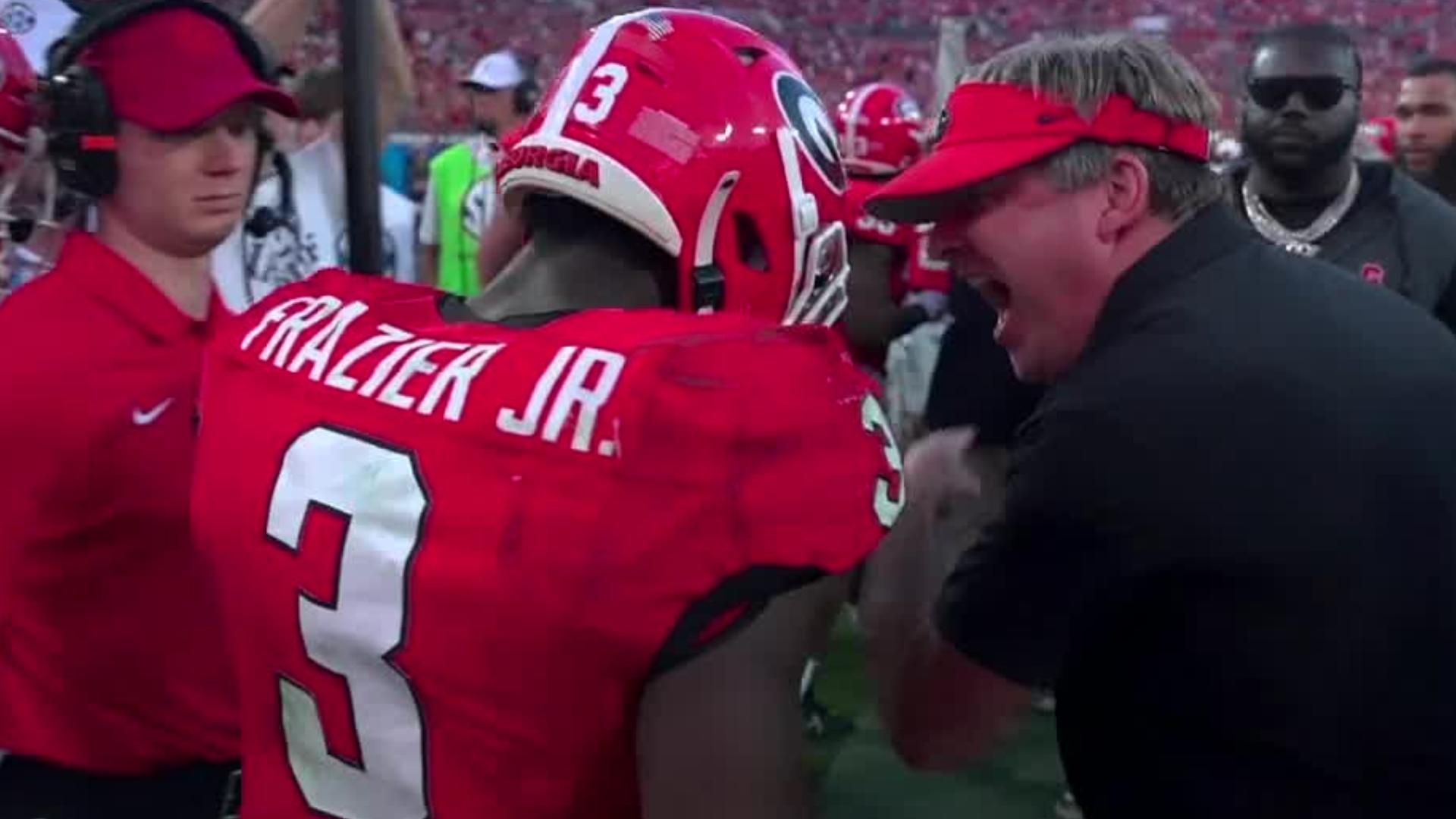 Kirby Smart erupts on Nate Frazier Jr. for TD celebration